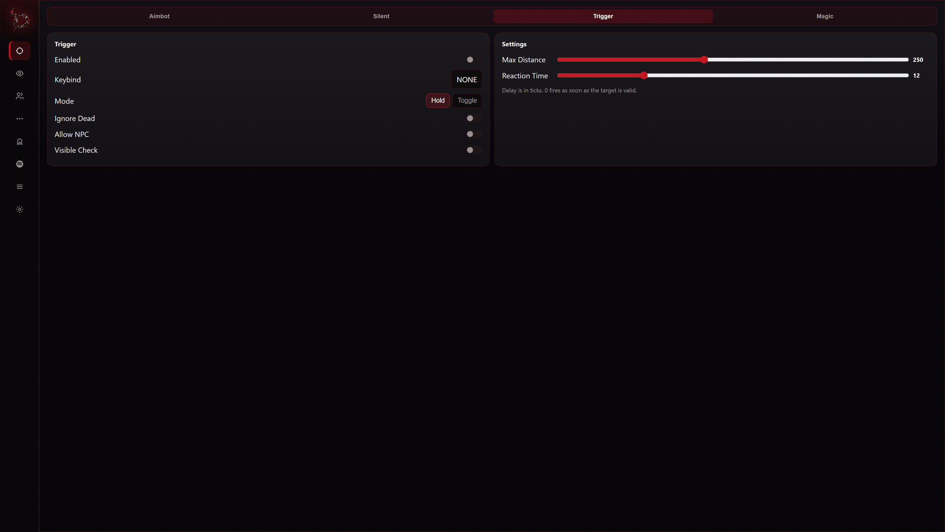 Combat Trigger tab